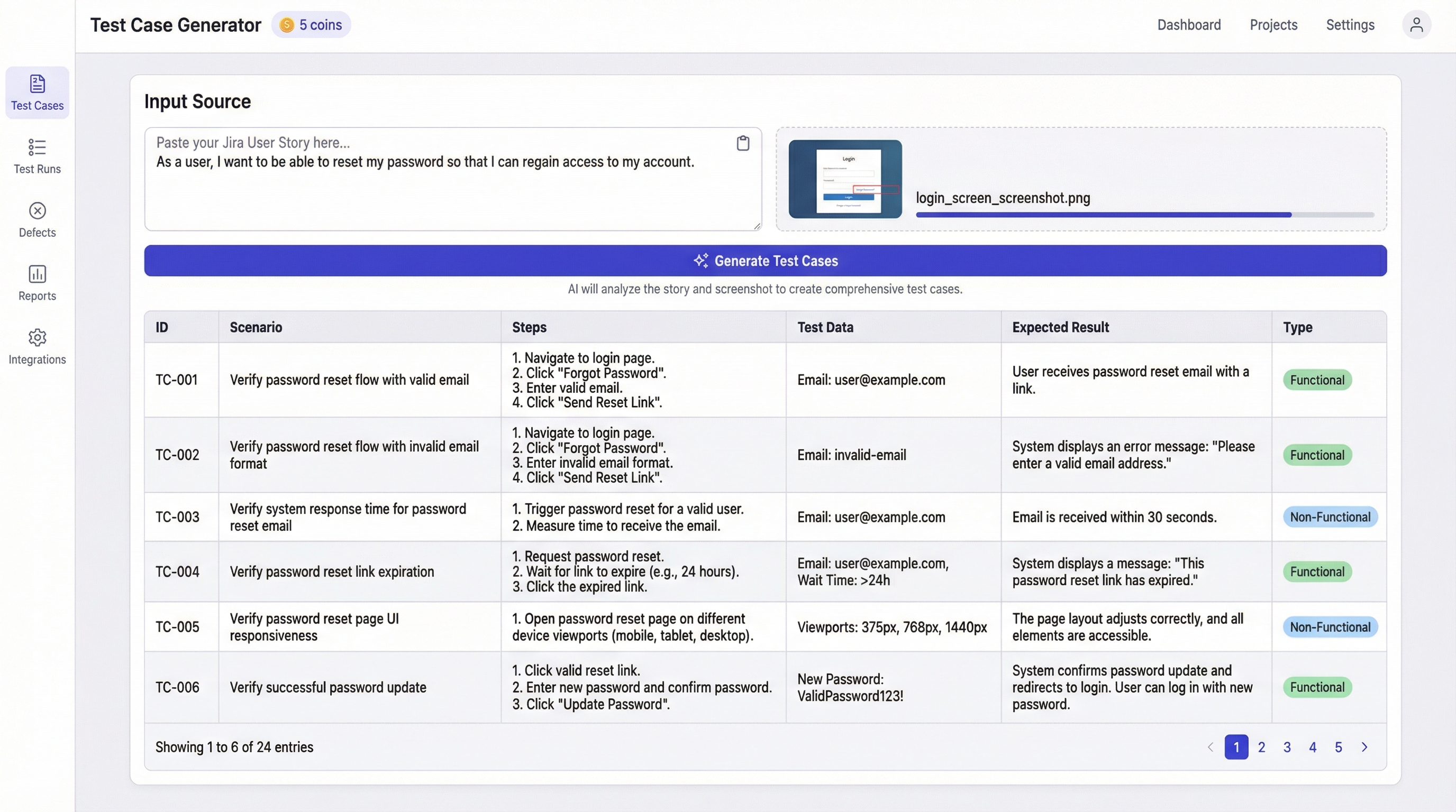 QAcart Test Case Generator
