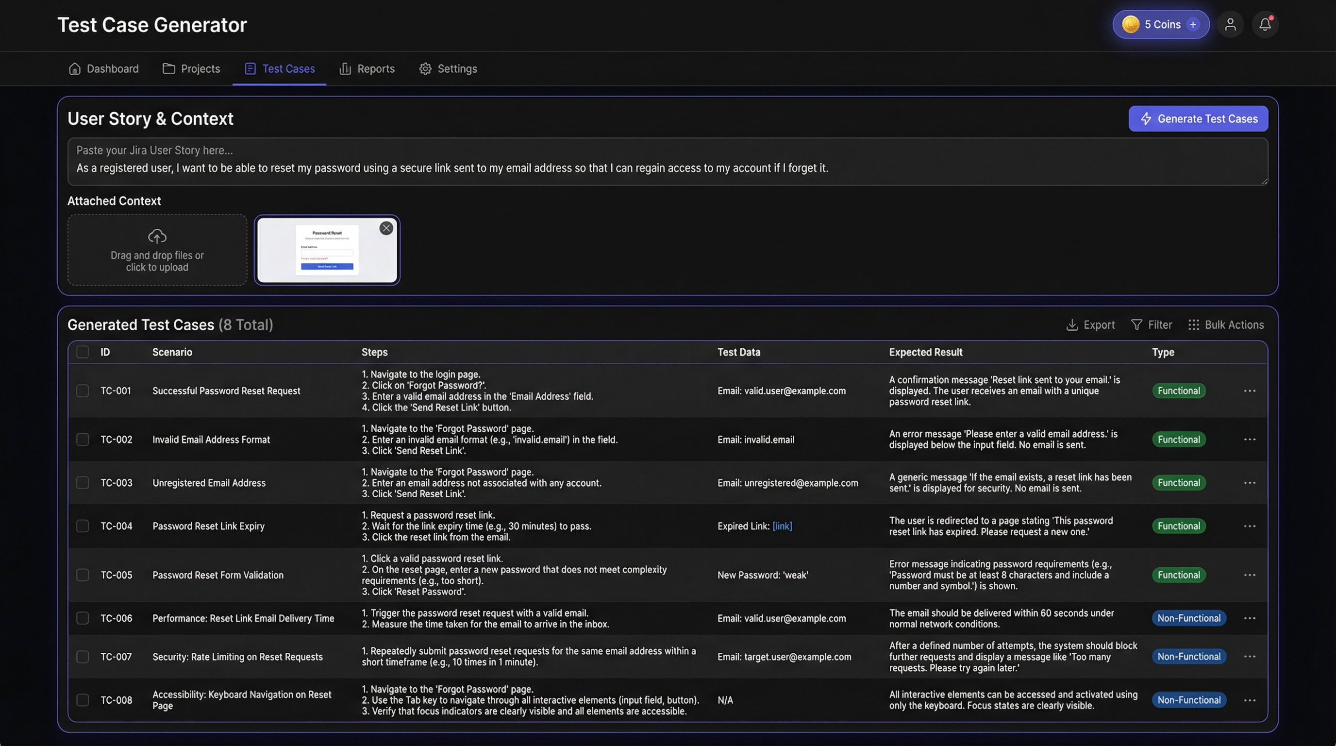 QAcart Test Case Generator